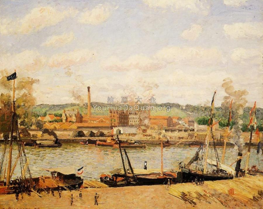 View of the Cotton Mill at Oissel, near Rouen - 卡米耶·毕沙罗